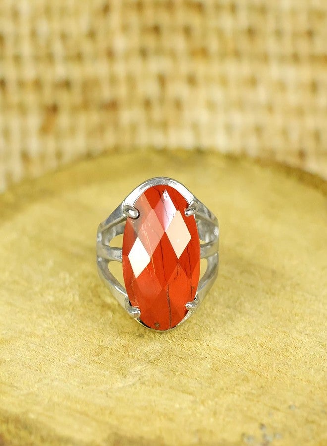 Crystu Adjustable Red Jasper Gemstone Ring for Unisex Stone | Charged by Reiki Grandmaster & Vastu Expert - Image 4