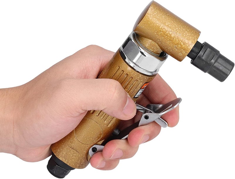 Right Angle Air Die Grinder - 20000 RPM Free Speed, 0.5 to 0.7 MPa Working Pressure - 1/4 Inch Collet Pneumatic Polisher Tool Set Kit with Steel Core - Includes EU Plug (JP Plug 100V-120V) - Image 3