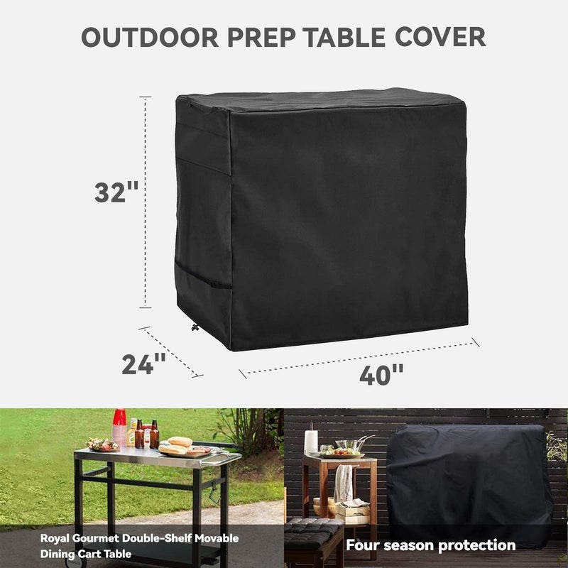 WNANAN Outdoor Dining Cart Cover - Heavy Duty Waterproof Cover for Royal Gourmet Cart Flattop Worktable PC3401S & PC3401B, Compatible with 40 inch Outdoor Utility Cart - Image 2