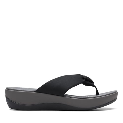 Clarks Women's Arla Glison Flip-Flop, black fabric, 8 Medium US - Image 2