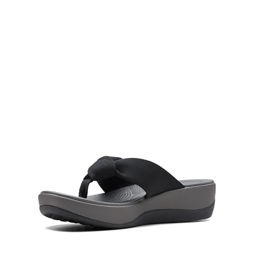 Clarks Women's Arla Glison Flip-Flop, black fabric, 8 Medium US - Image 5