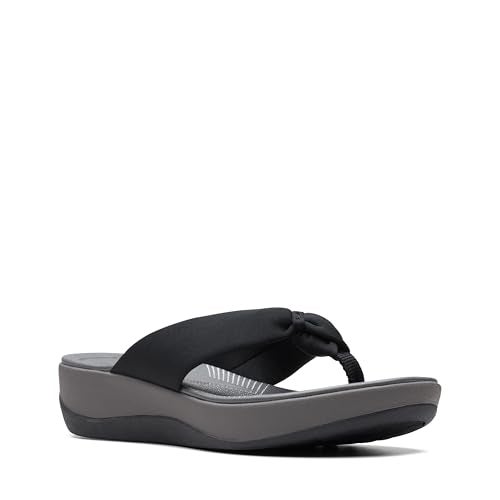 Clarks Women's Arla Glison Flip-Flop, black fabric, 8 Medium US - Image 3