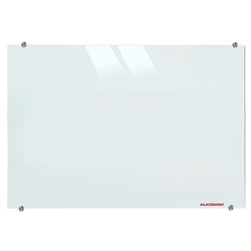 ALKOSIGN Frameless Glass Board 1.5 x 2 ft – Magnetic Dry Erase Board with 6 Strong Magnets | Sleek Writing Board for Office, School, College, Conference Room – White (Small) - Image 1
