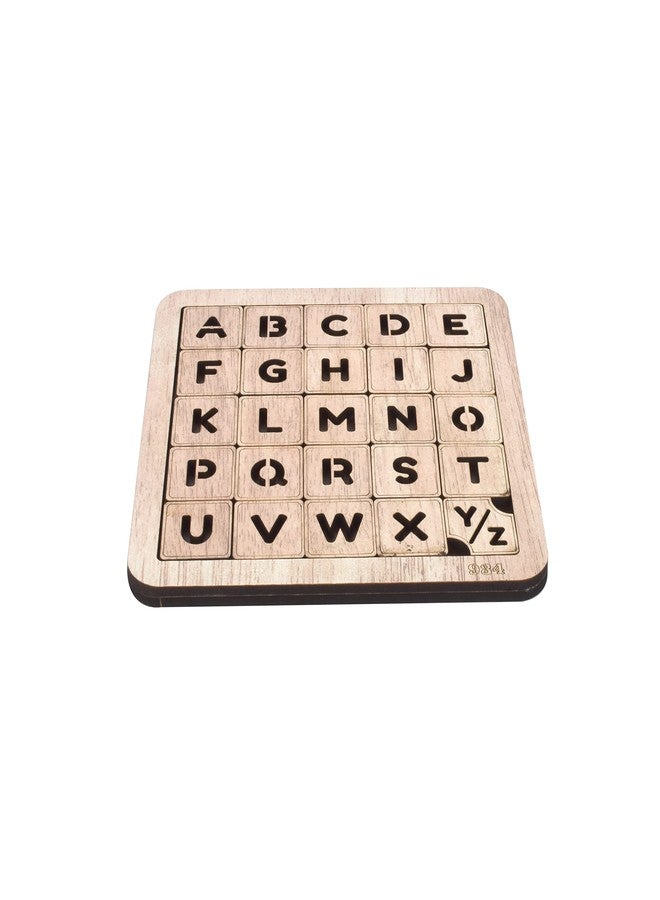 GLNRM English Alphabet Capital Word ACBD Mind Challenge Wooden Puzzles Set Unique for Kids and Adults, Non-Magnetic Pieces - (5 * 5 - ABCD) - Off White - Image 3