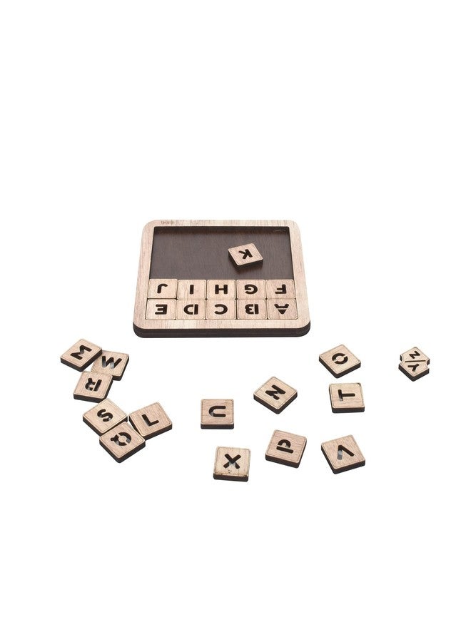 GLNRM English Alphabet Capital Word ACBD Mind Challenge Wooden Puzzles Set Unique for Kids and Adults, Non-Magnetic Pieces - (5 * 5 - ABCD) - Off White - Image 4