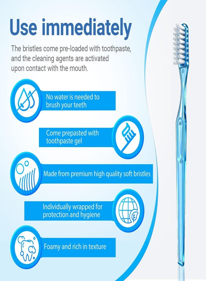 COCOBURI 50 Pack Pre Pasted Disposable Toothbrushes Individually Wrapped Travel Toothbrush with Toothpaste On The Go Disposable Toothbrushes Bulk for Travel Hotels Camping Business Trips Farms Mint - Image 3
