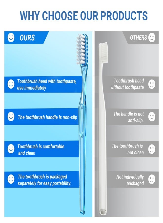 COCOBURI 50 Pack Pre Pasted Disposable Toothbrushes Individually Wrapped Travel Toothbrush with Toothpaste On The Go Disposable Toothbrushes Bulk for Travel Hotels Camping Business Trips Farms Mint - Image 5