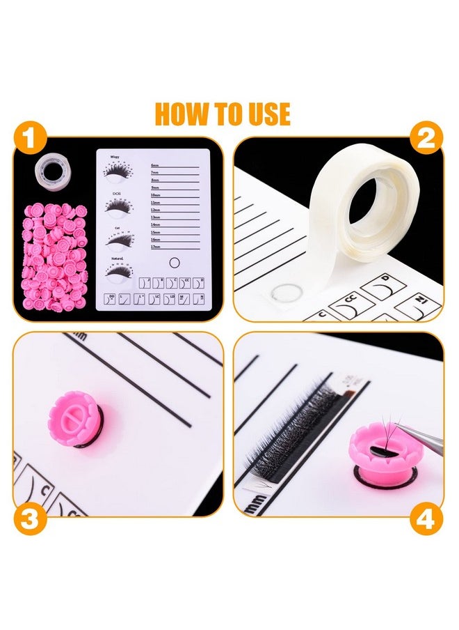 ekysso - EKYSSO Glue Rings Lash Extension, 200 PCS Volume Glue Holder, Easy Fan Lash Rings for Glue, Flower Glue Cup for Lash Extension Supplies, Eyelash Extension Rings Holder, Lash Holder, Lash Fan Supplies - Image 1