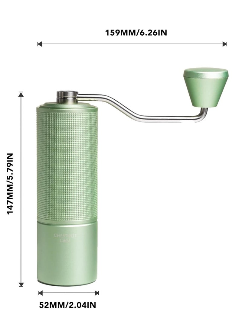 TIMEMORE - Chestnut C3 ESP Hand Coffee Grinder, Manual Coffee Hand Grinder Capacity 25g with CNC Stainless Steel Conical Burr, Internal Adjustable Setting, Double Bearing Positioning for Travel, Camping (Green) - Image 1