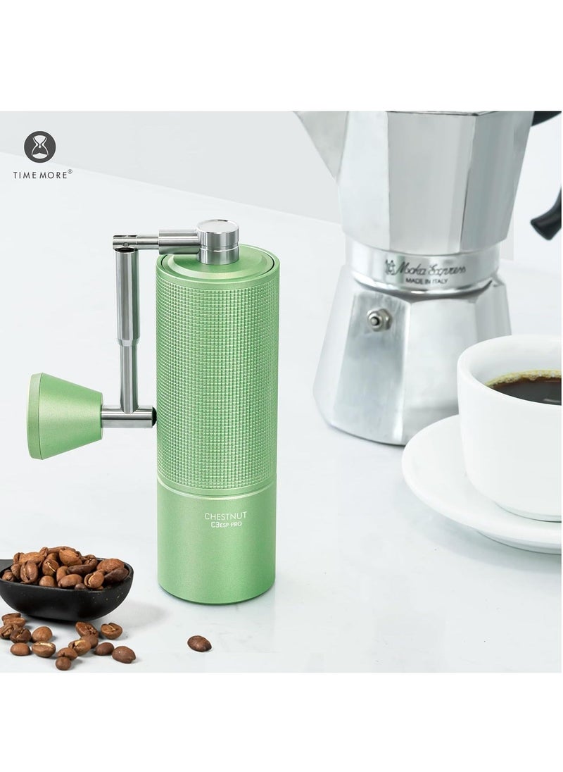 TIMEMORE - Chestnut C3 ESP Hand Coffee Grinder, Manual Coffee Hand Grinder Capacity 25g with CNC Stainless Steel Conical Burr, Internal Adjustable Setting, Double Bearing Positioning for Travel, Camping (Green) - Image 1