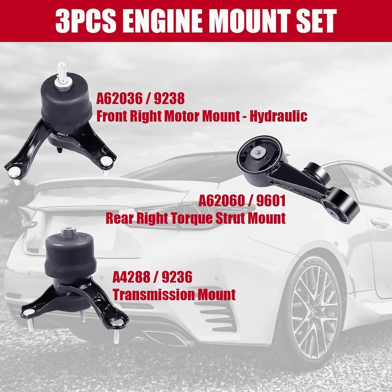 PATEWIN Engine Mount Compatible with Lexus ES350 2007-2012 V6 3.5L Automatic Transmission A4288, A62036HY, A62060 - Image 3