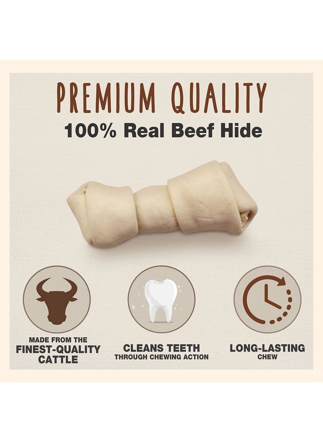 Cadet Cadet Premium Grade Beef Hide for Dogs, Long Lasting Rawhide Knotted Bones Single Ingredient Dog Chews, 4"-5" Dog Bones, 1 Pound  - Image 2
