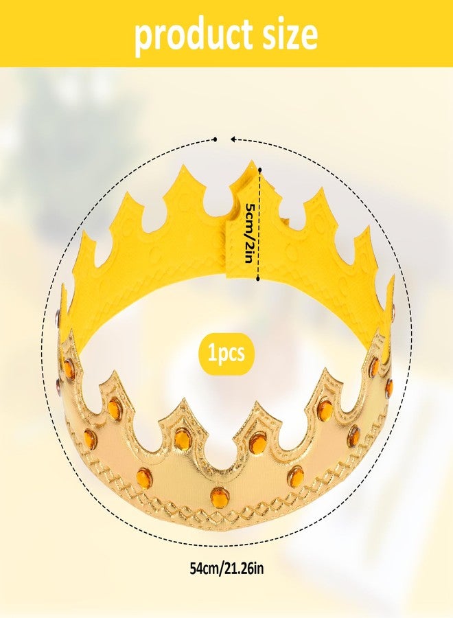 Apausvcm Regal Gold King Crown, Soft Birthday King Crown for Kids Birthday Boy Parties Accessory Supplies Boy Party Dress-Up Photo Props for Kids Baby Shower Party Decoration - Image 2