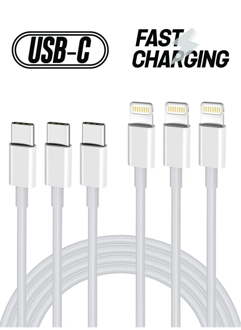 Raxoom USB C to Lightning Cable 3PACK 2M Fast Charger Cable, iPhone Charger Cord Compatible with iPhone 14/13/12/11 Pro Max/XS MAX/XR/XS/X/8/7/Plus - Image 1