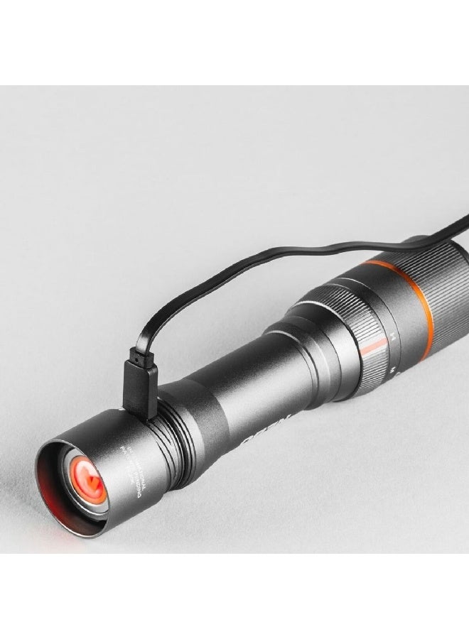 NEBO Sleek and Durable 6x Zoom Rechargeable Aluminium Flashlight Grey 18.42 x 3.51 x 3.51 cm 3999925 - Image 3