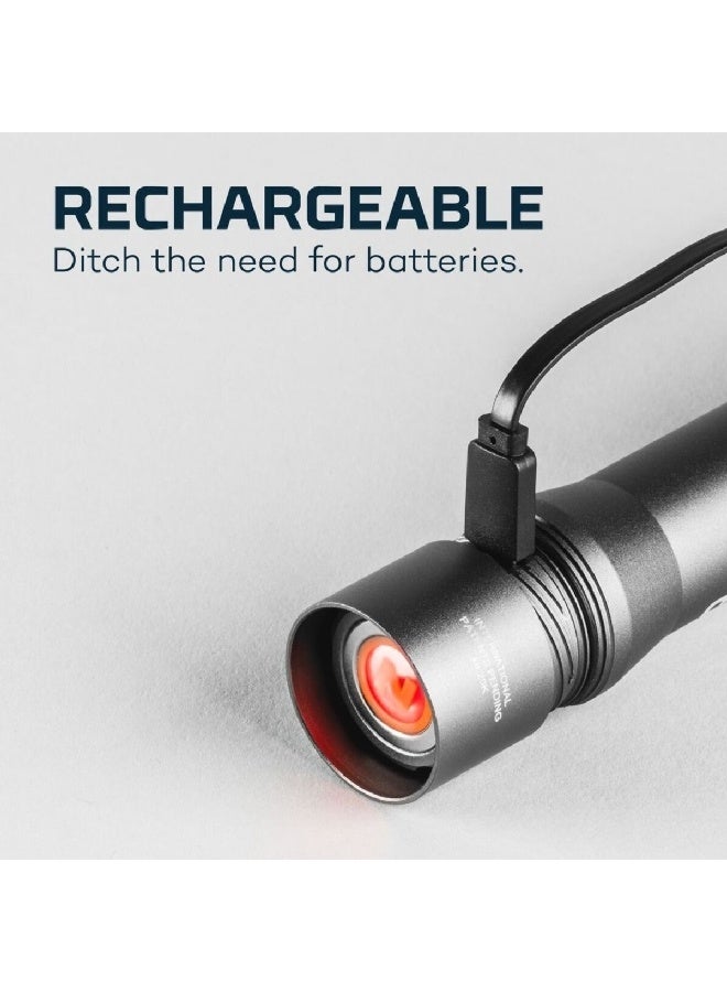 NEBO Sleek and Durable 6x Zoom Rechargeable Aluminium Flashlight Grey 18.42 x 3.51 x 3.51 cm 3999925 - Image 4