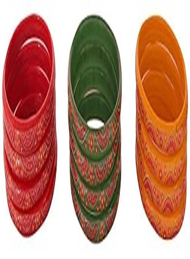 NMII طقم أساور كادا من زجاج NMII مزين بنقوش زهور مطبوعة أو جذابة بلمسة نهائية لامعة للنساء والفتيات، (متعدد الألوان، 2.8 بوصة)، عبوة من 24 سوار كادا - Image 2