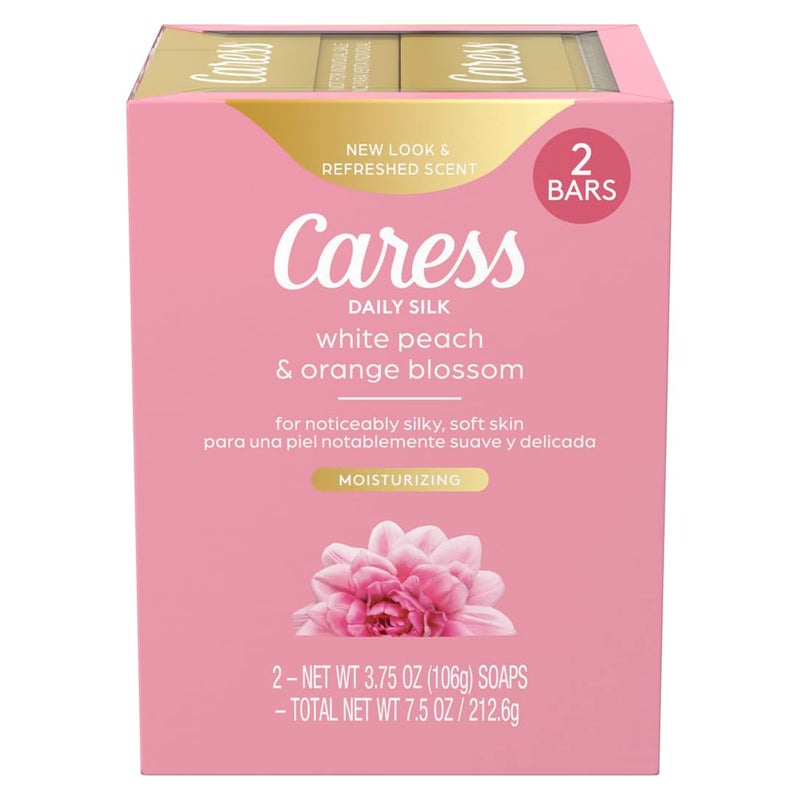 Caress صابون كيريس للجمال للنساء يومياً مع مستخلص الحرير وزيت الأزهار العطري صابون مرطب للجسم لبشرة ناعمة كالحرير 375 أونصة 2 بار استحمام - Image 3