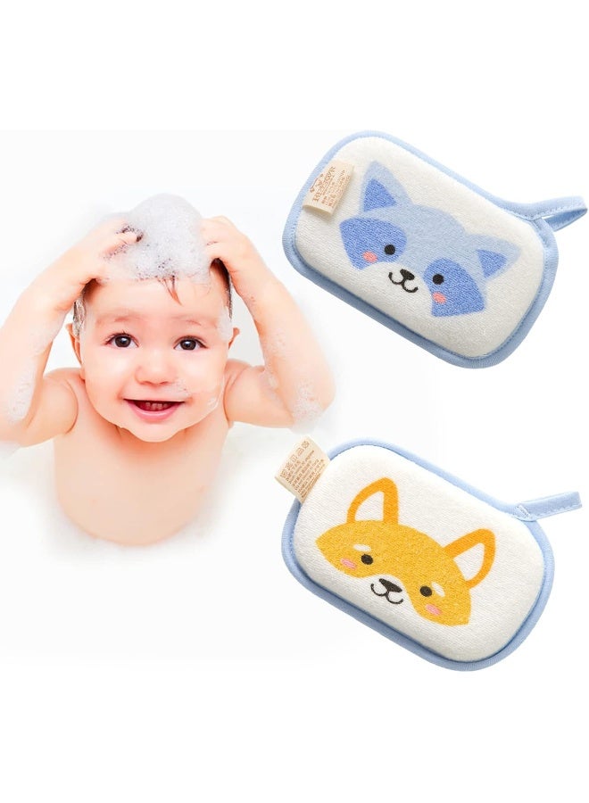 Hokoad Baby Bath Sponge, 2 Pack Cartoon Animal Style Baby Sponge for Bathing - Image 1