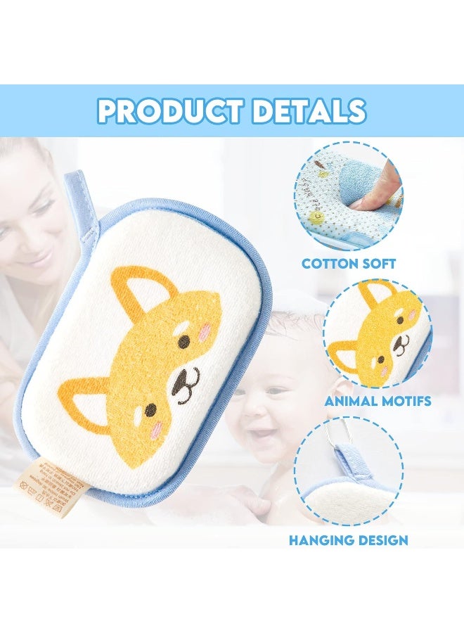 Hokoad Baby Bath Sponge, 2 Pack Cartoon Animal Style Baby Sponge for Bathing - Image 2