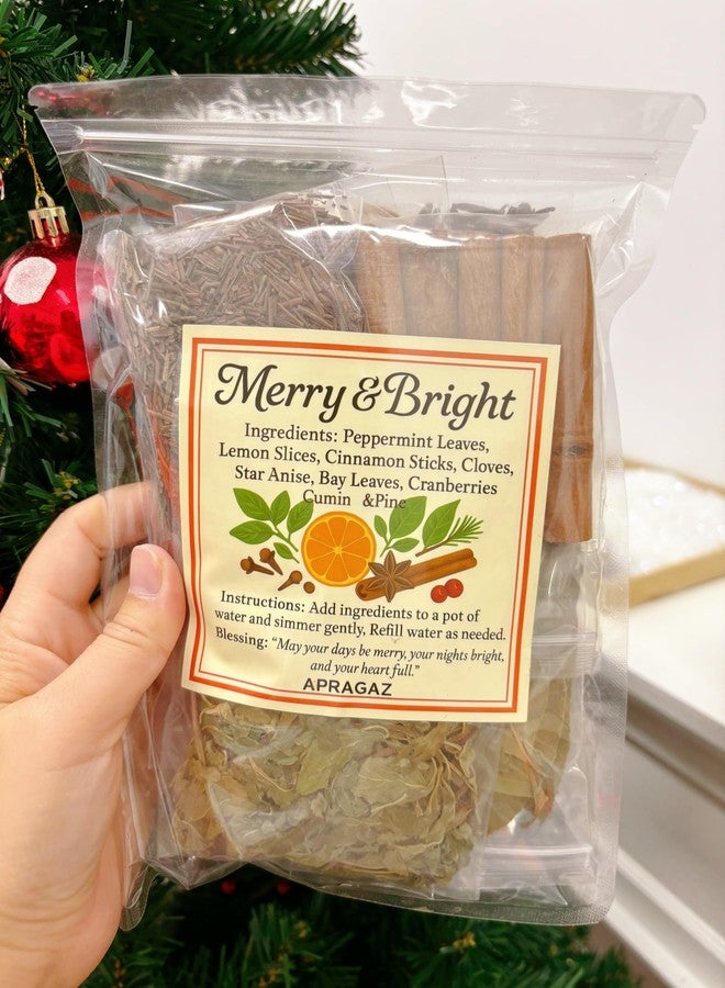 Apragaz 6 Packs Simmer Pot Mix,Holiday Potpourri Simmer Pot with Christmas Morning,Winter Wonderland, Merry & Bright, Merry Christmas,Holiday Spices,Abundance Potpourri for Xmas Fall Winter House Warming Gift - Image 3