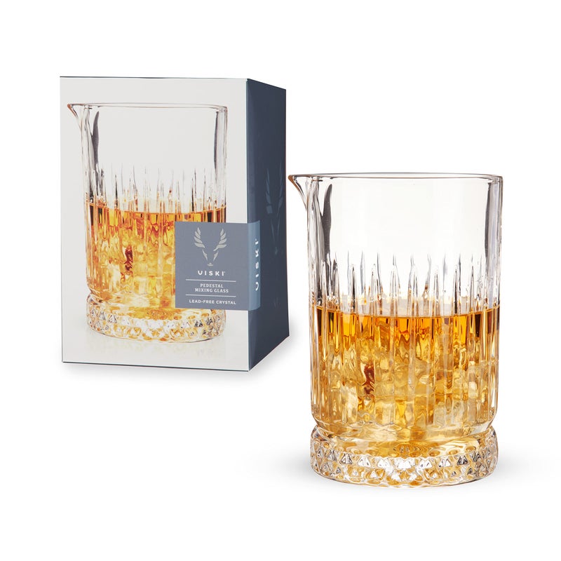 Viski Viski Pedestal Crystal Cocktail Mixing Glass Perfect for Manhattan Martini Old Fashioned Whiskey Sour Negroni Bartender Tools Bartending Supplies Home Bar Accessories 17 oz Set of 1 