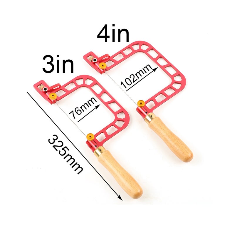 Fret Saw 3Inch Blue Anodic Oxidation High Hardness Manual Wire Saw - 7075 Aircraft Aluminum Frame 45kg Pull Force Coping Saw for Woodworking Enthusiasts - Image 5