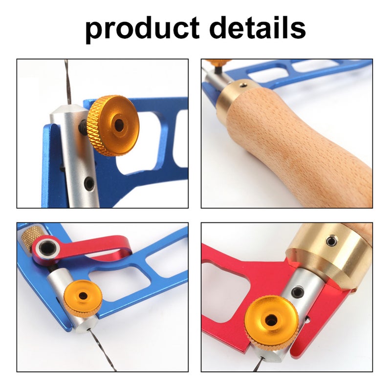Fret Saw 3Inch Blue Anodic Oxidation High Hardness Manual Wire Saw - 7075 Aircraft Aluminum Frame 45kg Pull Force Coping Saw for Woodworking Enthusiasts - Image 2