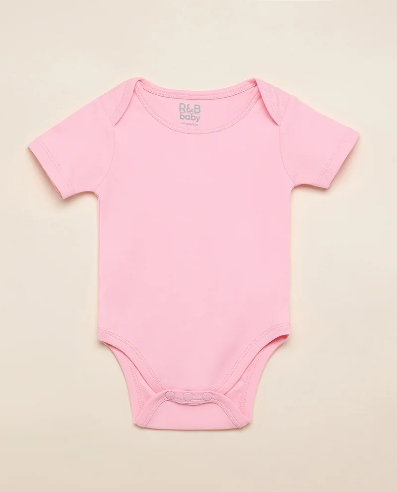 R&B 3 Pack Solid Bodysuits with Short Sleeves