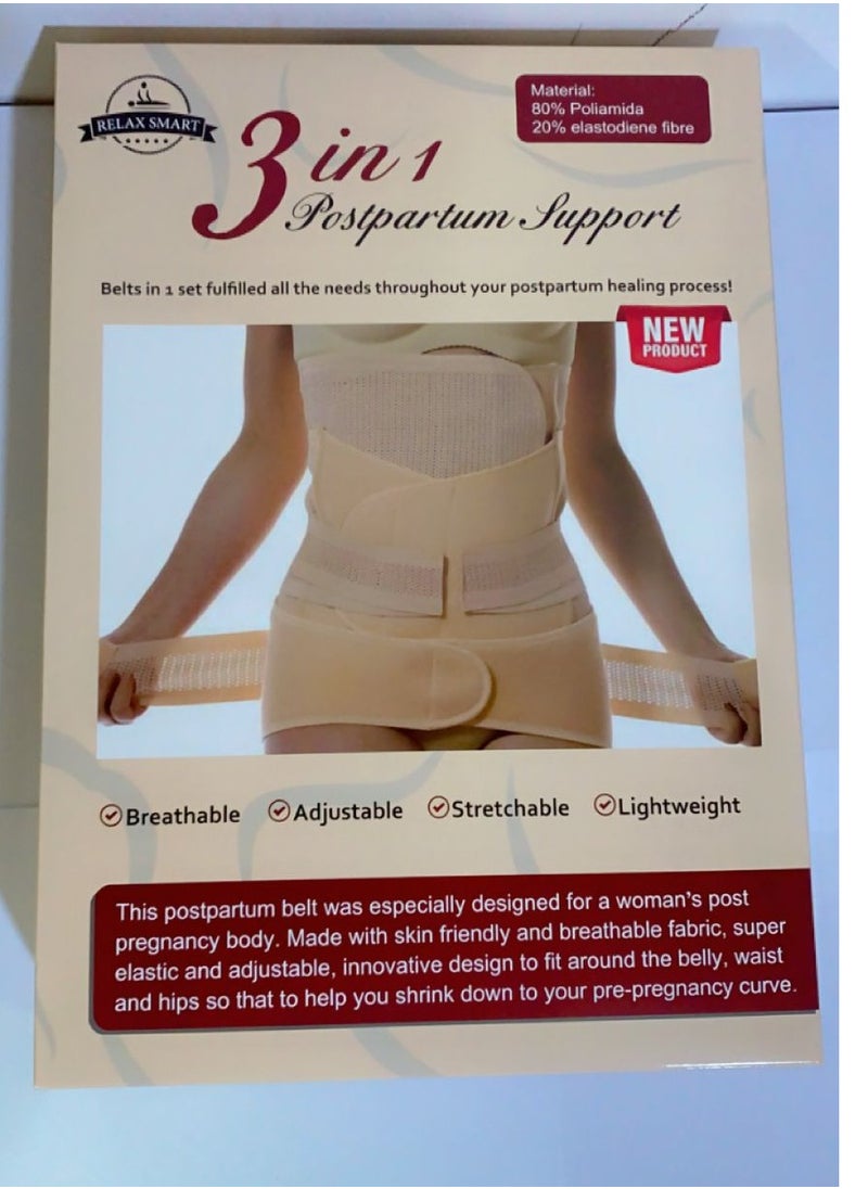 Relax Smart - 3 in 1 Postpartum Support Corset Waist Support Corset Comfortable Adjustable Fabric Shapewear - Image 1