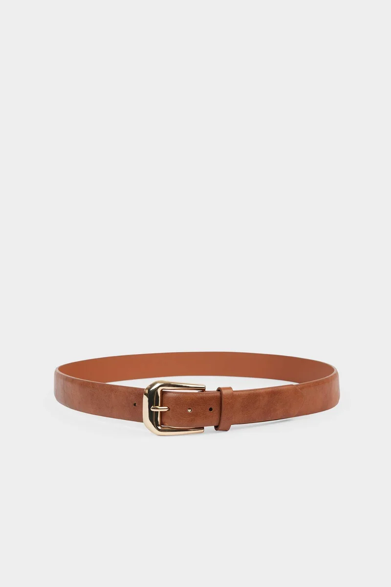 ديفاكتو Woman Big Clasp Faux Leather Belt