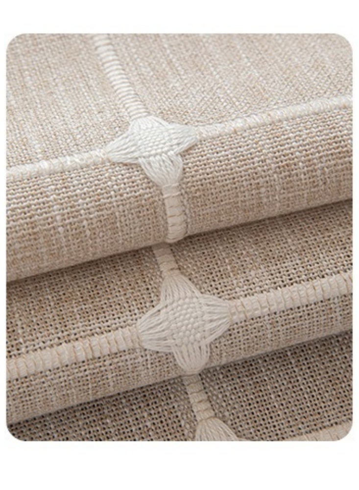 60×180cm Coffee Tablecloth with Pockets Nordic Rectangle Pastoral Cotton Linen Tea Table Cloth Cover Kitchen Living Room Decor Fabric with Tassels Washer Dryer Fridge Top Dust Cover - Image 4