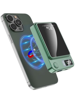 Magnetic Wireless Power Bank 10000mAh, 15W Fast Wireless Charging, 22.5W USB PD QC3.0 Type-C, LED Display Battery Pack for iPhone 14/15/13/12 Series (Green) - pzsku/Z28EB5332DCD763C69120Z/45/_/1739622900/9b7586bd-e873-4eae-b12d-4fc531f42b98