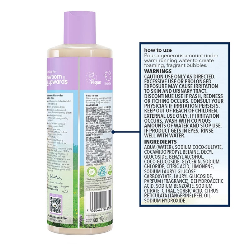 Childs Farm, Kids Bubble Bath for Dry, Sensitive Skin, Organic Tangerine, Gently Cleanses & Soothes, Vegan, Cruelty-Free, 16.9 fl oz - Image 2