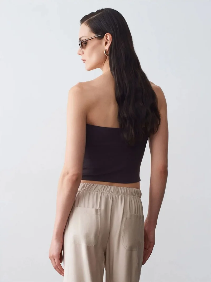 ديلفين Dilvin Women’s Strapless Crop Bandeau Top