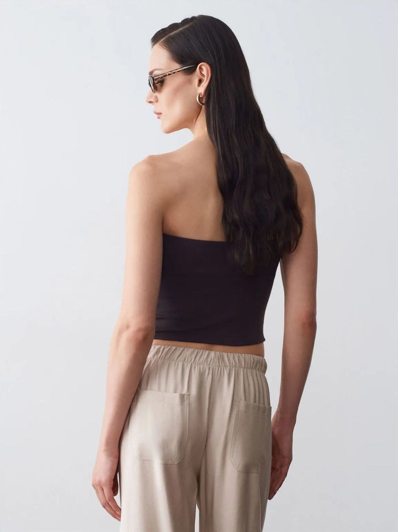 DILVIN Women’s Strapless Crop Bandeau Top - Image 2