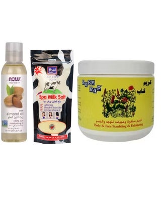 مجموعة من 3 قطع زيت اللوز الحلو مع ملح حليب السبا وكريم تقشير الجسم والوجه - pzsku/Z28EB6CB102C8D550EF5DZ/45/_/1729945605/aff6093b-7e01-4c2a-8595-05443c547ac8