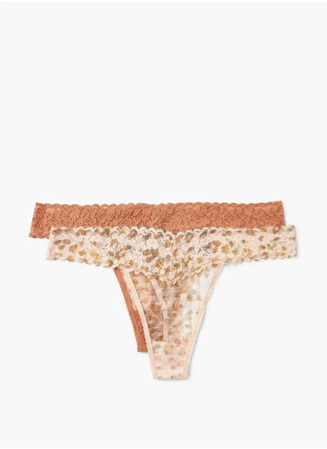 FAV Set of 2 - Lace Detail Thongs