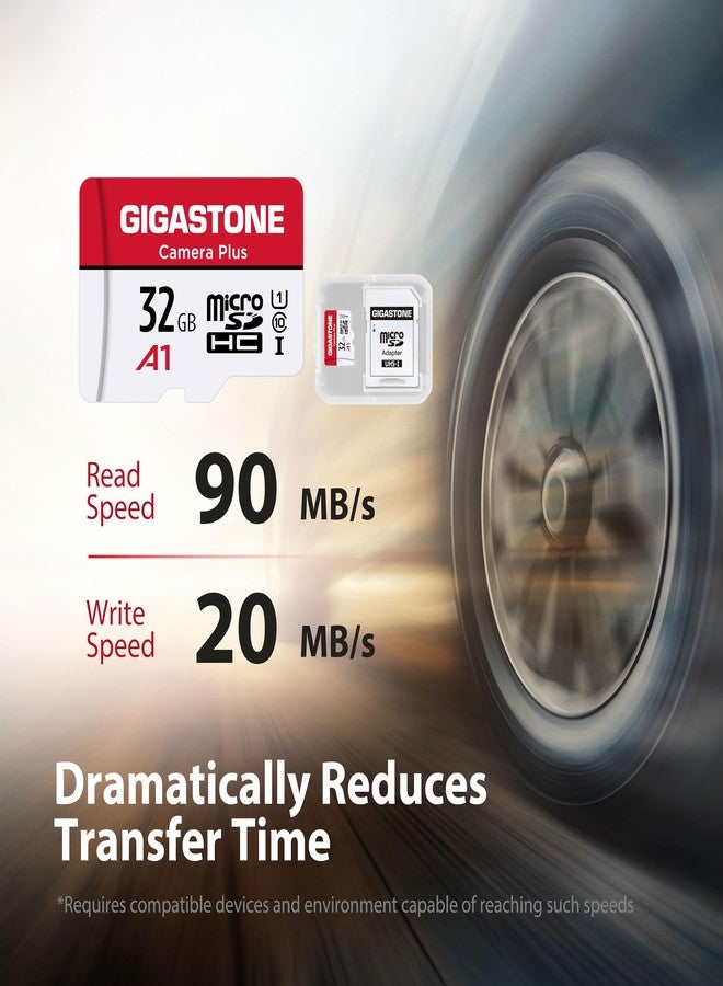 جيجاستون بطاقة ذاكرة Gigastone Micro SD سعة 32 جيجابايت (عبوة من 5 بطاقات)، كاميرا بلس، بطاقة ذاكرة MicroSDHC لكاميرات الفيديو، وكاميرات Wyze، وكاميرات المراقبة، وRoku، لتسجيل فيديو عالي الدقة بالكامل، UHS-I U1 A1 الفئة 10، سرعة تصل إلى 90 ميجابايت/ثانية، مع محول - Image 2
