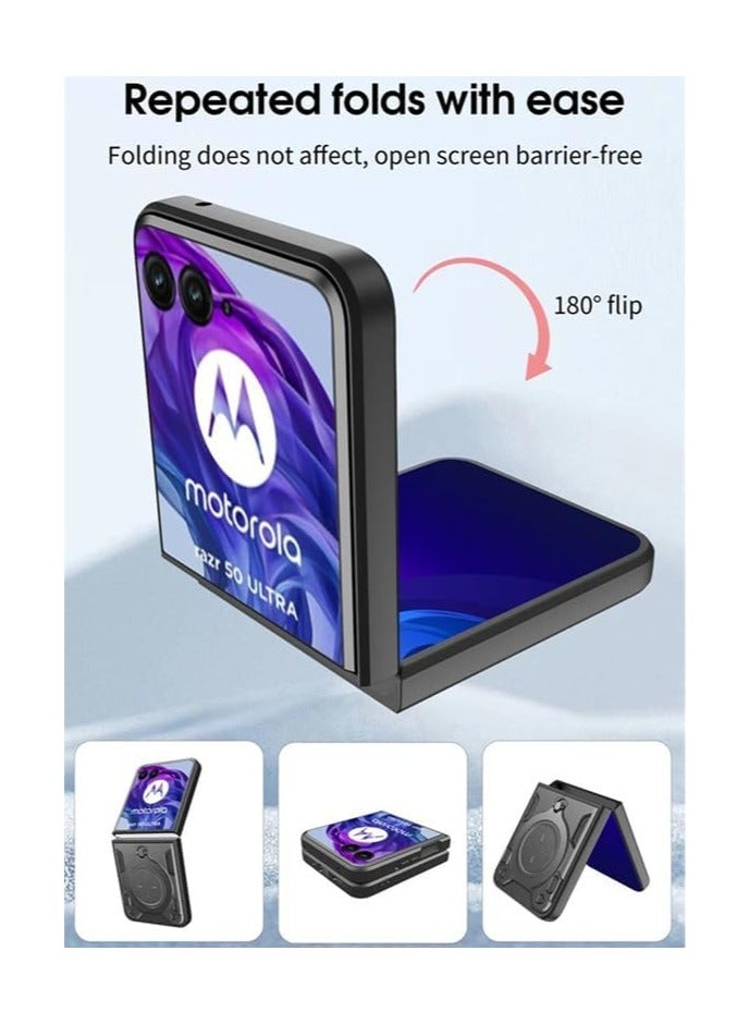 general Motorola Moto Razr 50 Ultra Case with 360°Rotatable Ring Stand,[Compatible with Mag-Safe]Military Grade Heavy Duty Protective Case - Image 4