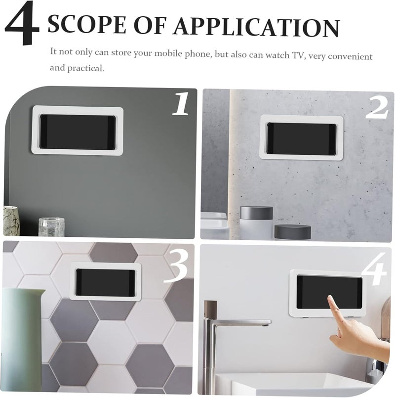 Waterproof Shower Phone Holder Rotating Design Wall-Mounted Cell Phone Shelf for Bathroom Kitchen and Toilet Use - Image 3