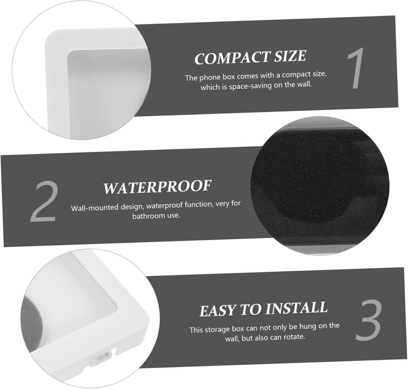 Waterproof Shower Phone Holder Rotating Design Wall-Mounted Cell Phone Shelf for Bathroom Kitchen and Toilet Use - Image 5