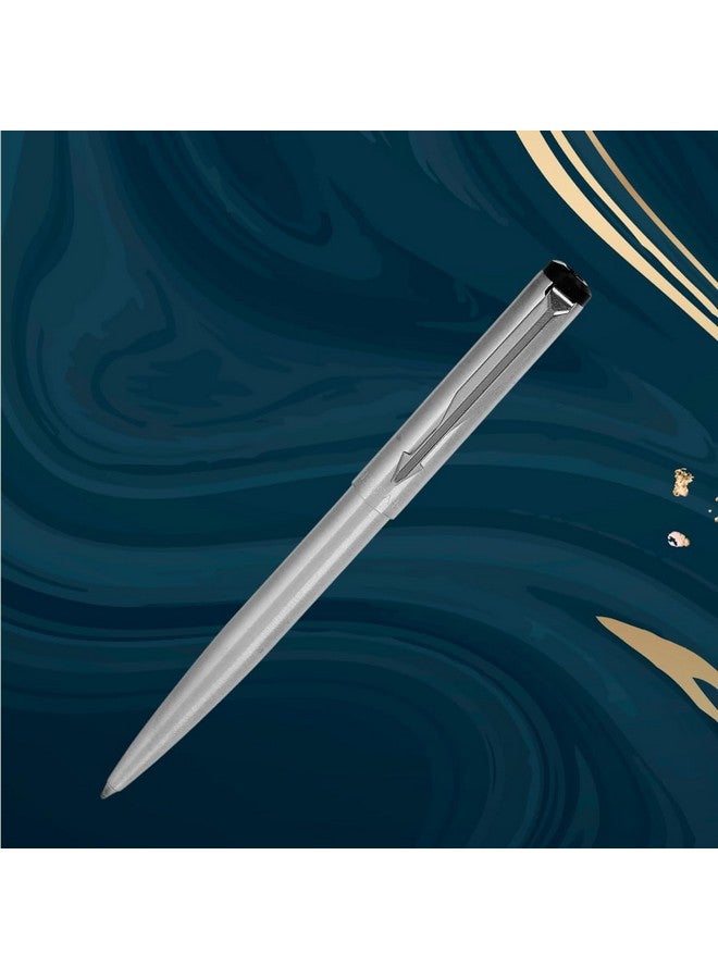 PARKER Vector Stainless Steel Chrome Trim Ball Pen| Ink Color : Blue | Novel Gifts For Professionals | Perfect For Corporate Use - Image 3