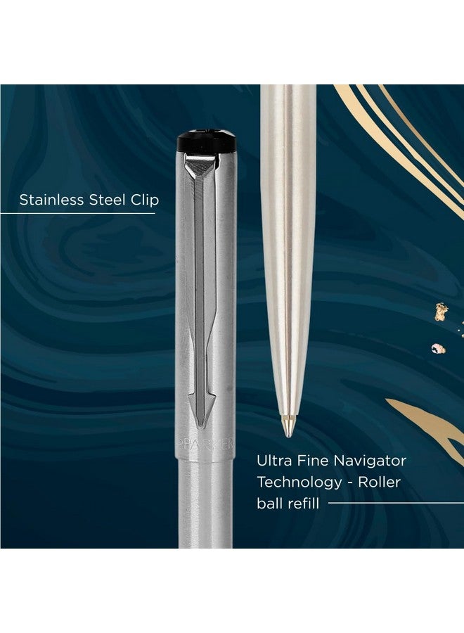 PARKER Vector Stainless Steel Chrome Trim Ball Pen| Ink Color : Blue | Novel Gifts For Professionals | Perfect For Corporate Use - Image 4
