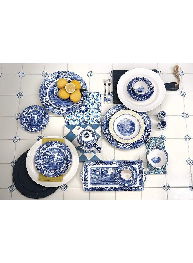 Spode Blue Italian 5-Piece Place Setting | Dinner Plate, Salad Plate, Bread & Butter Plate, Teacup and Saucer | Dishwasher Safe | Made in England from Fine Earthenware - Image 4