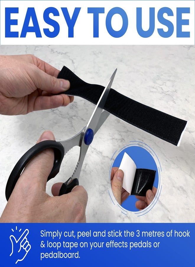 Crosby Pedalboard Grip Kit - 3 Metres of Heavy Duty Hook & Loop Tape Plus 6 Reusable Cable Ties for Guitar or Bass Pedal Board Mounting and Cable Management - Image 3