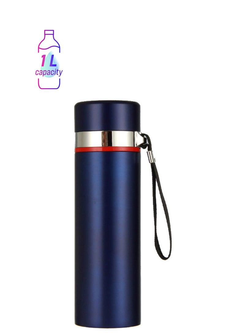 نيبمينينت زجاجة مياه من الإستانلس ستيل لون أزرق 1000ملليلتر