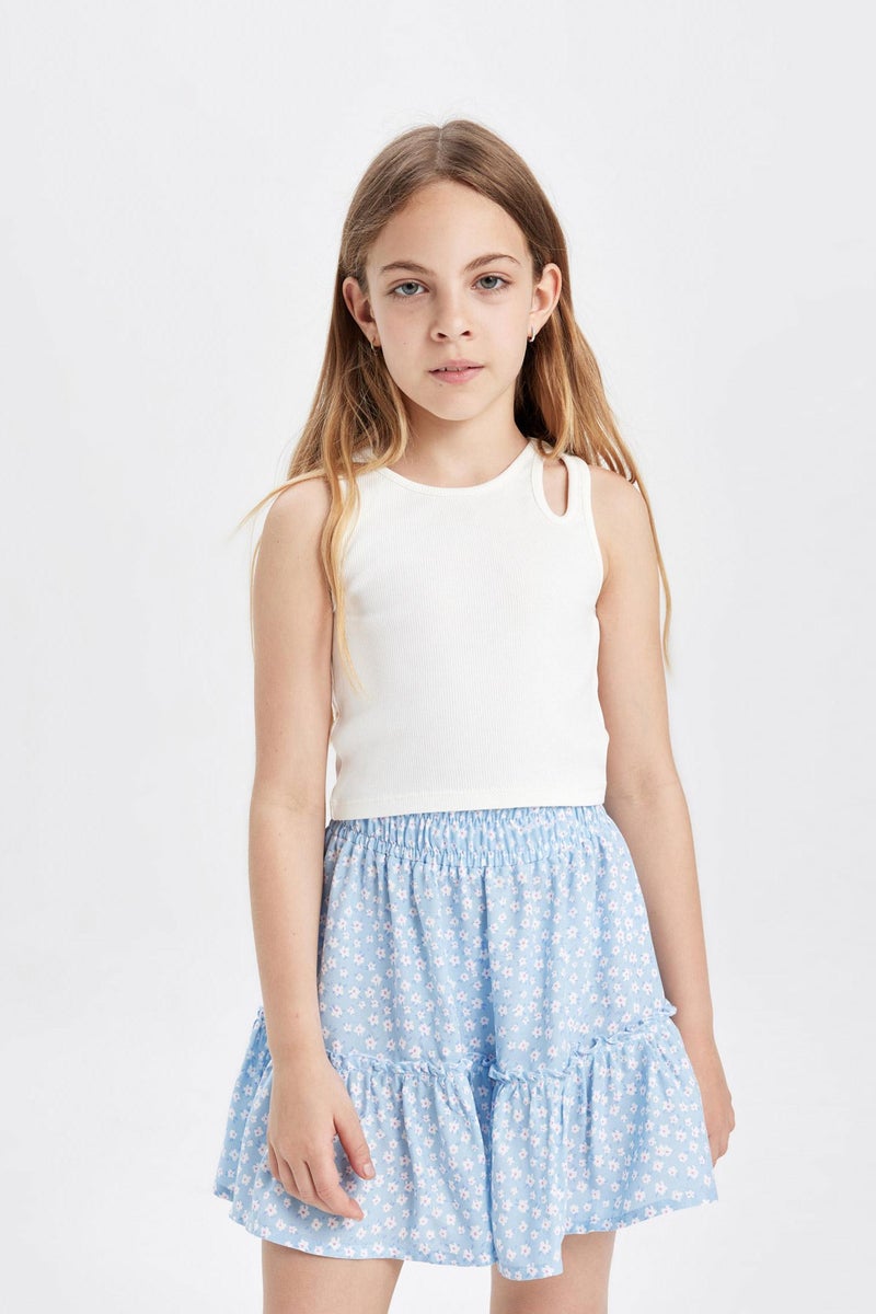 DeFacto Blue Girl Girl Viscose Regular Fit Skirt Casual - Image 2