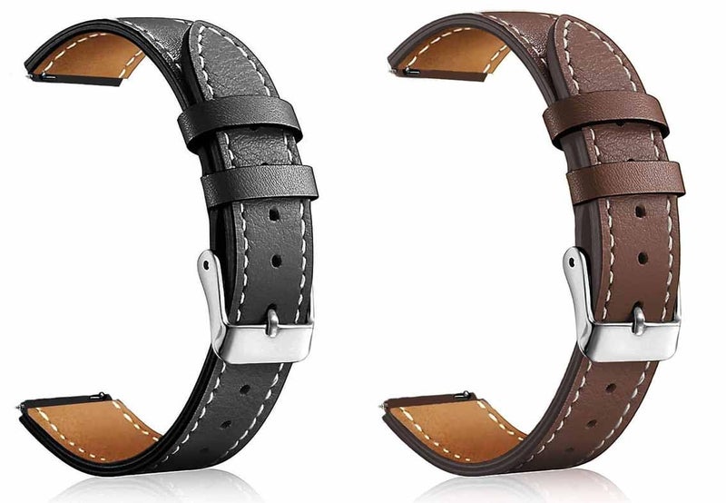 ADAMO Universal genuine leather Strap Suitable for all watches (for replacement to titan, timex etc.) and 24MM Smart Watches R32BLN09-R32BLE09 - Image 1
