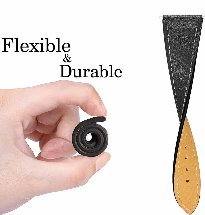 ADAMO Universal genuine leather Strap Suitable for all watches (for replacement to titan, timex etc.) and 24MM Smart Watches R32BLN09-R32BLE09 - Image 5